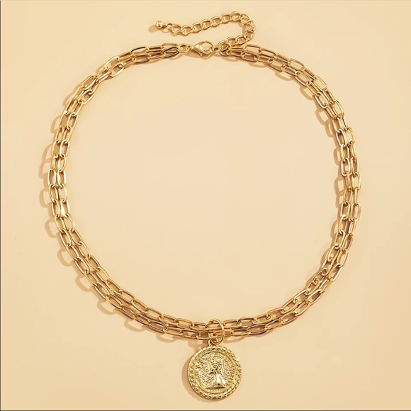 NEW 18K COIN DOUBLE LAYERED CHOKER NECKLACE, NICE NECKLACE, CUTE NECKLACE - Picture 5 of 6